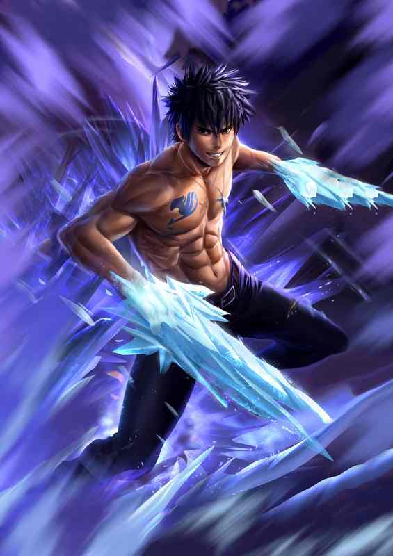 Frost Gray Fullbuster in Manga Style