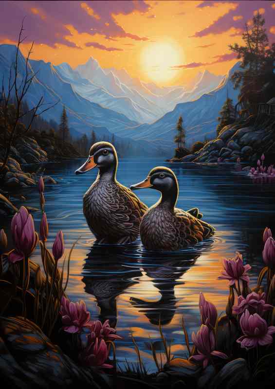 River Ducks Metal Poster