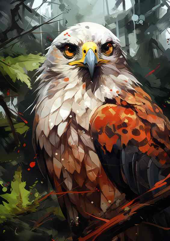 Amazing Hawk in the forest