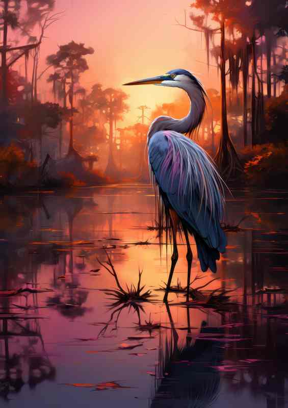 Capturing Heron Serenity at Dawn