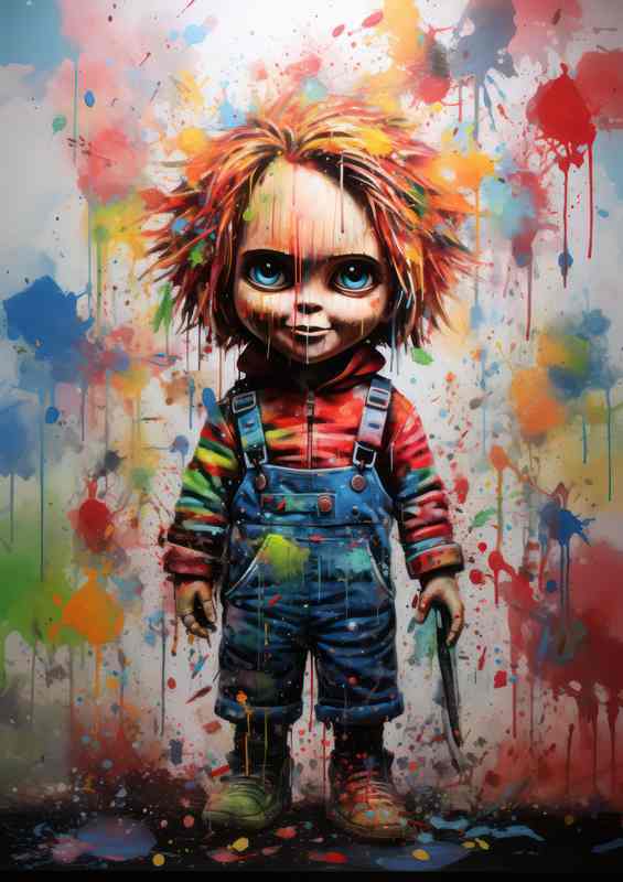 EvilWithin Chucky Face Paint Metal Poster
