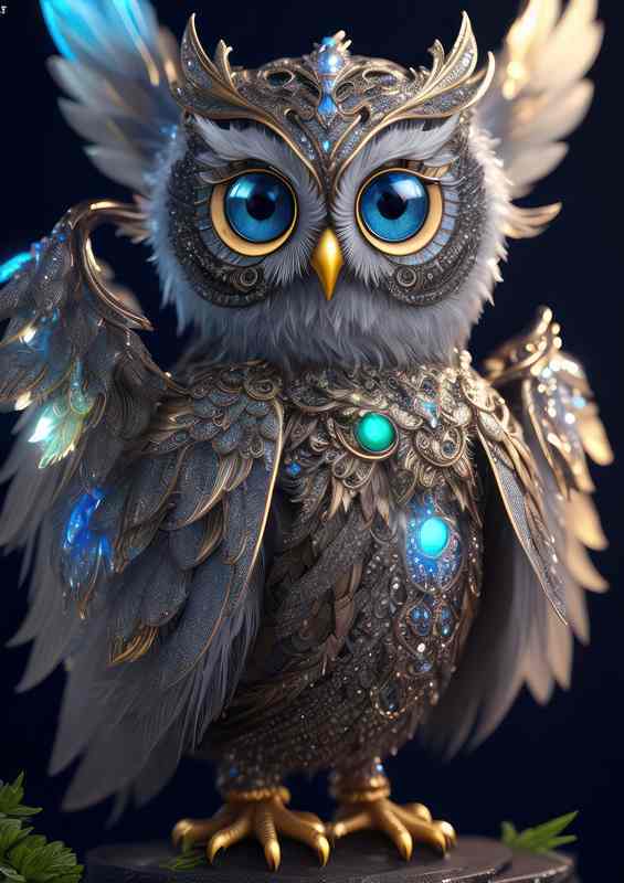 Metallic Hoots artistry owl