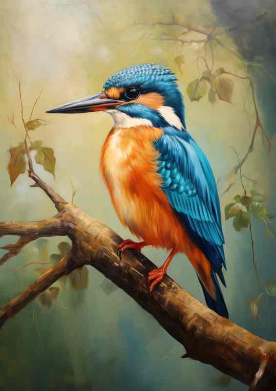 On the Perch Kingfisher Birds in Tranquil Repose