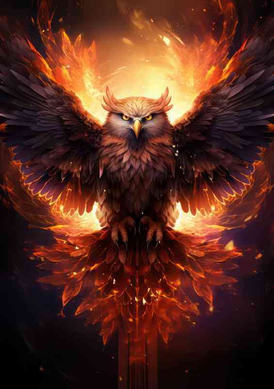 Owl Rising through the ashes