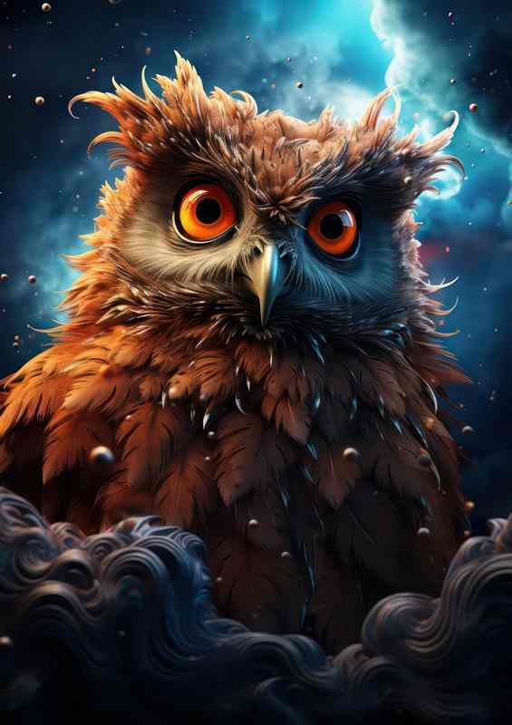 Owl in the night sky