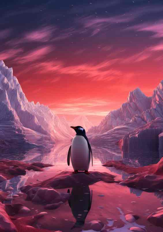 Penguin on top of the ice age