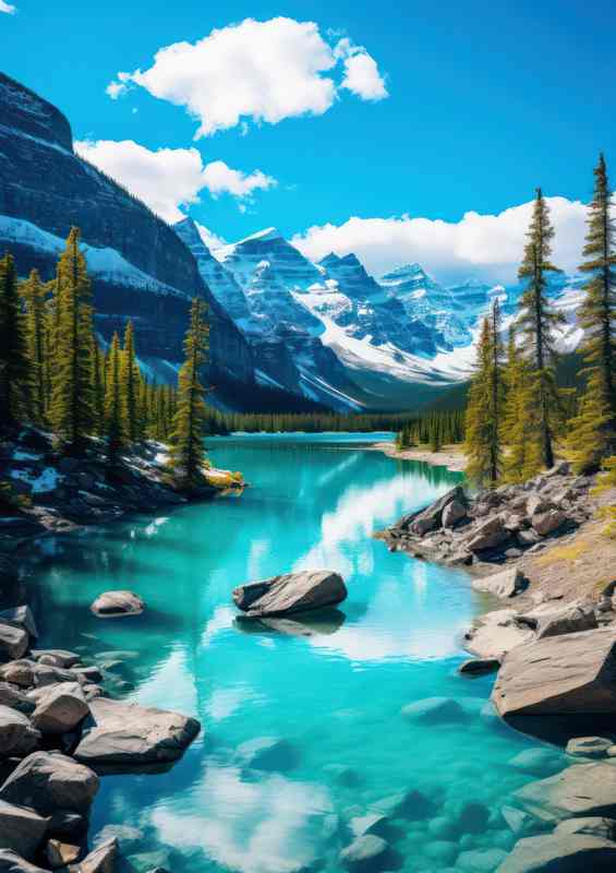 Banff national park canada rich blue sky