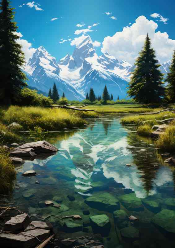 Teton Mountains Reflected