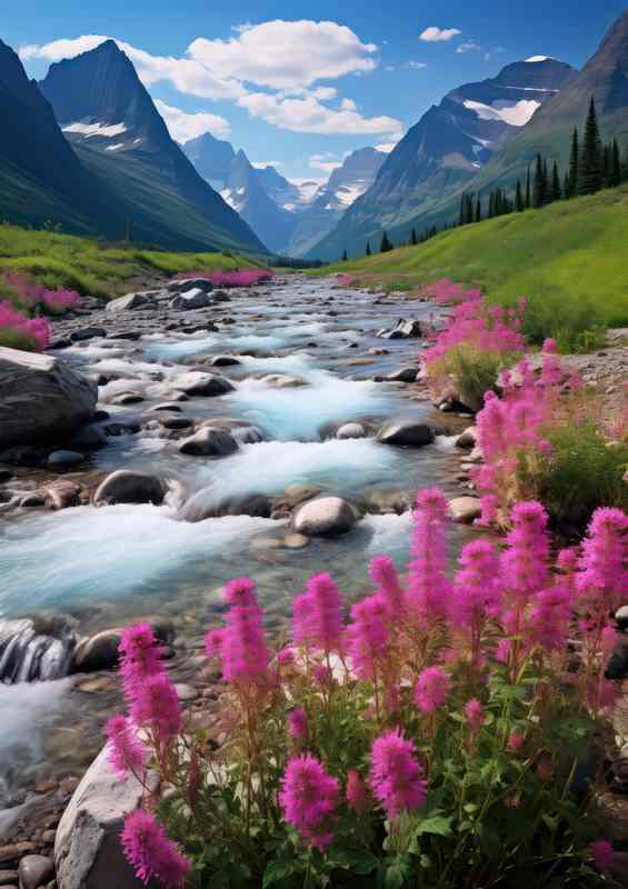 Purple flowers near glacier National Park in montana