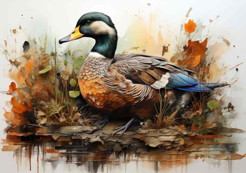 Feathered Friends Ducks on a Piece of Land