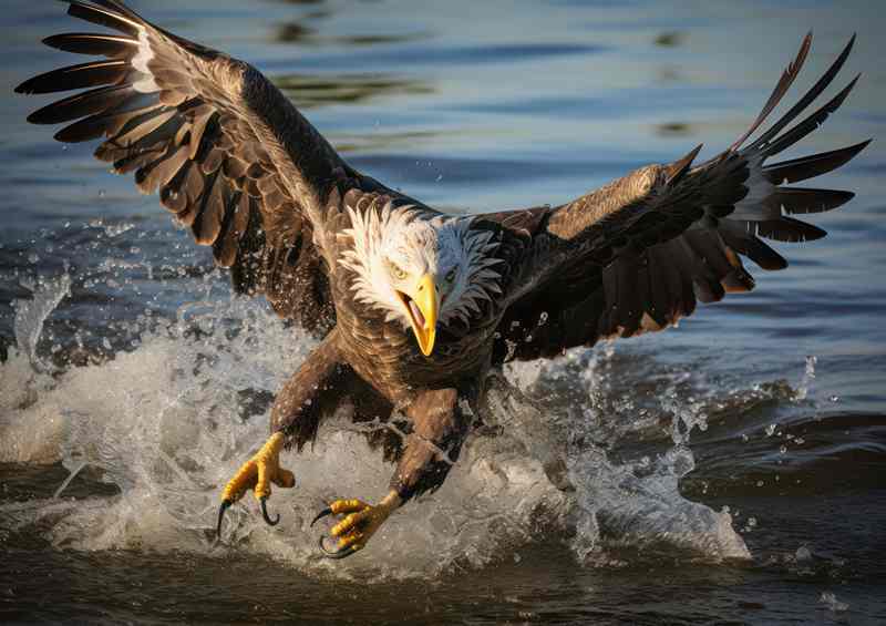 Majestic Eagle Over Water A Captivating Sight