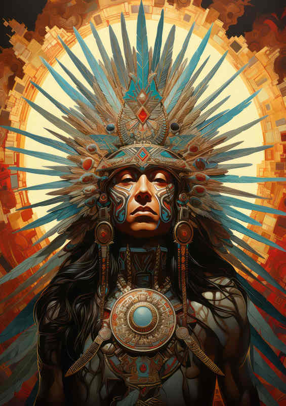 Native american warrior Battle ready