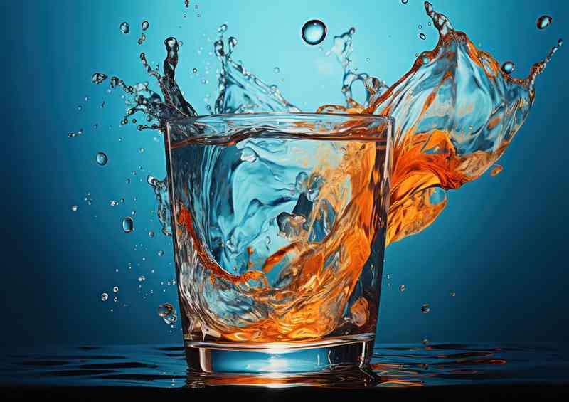 A Glass Of Water Slpash Art Style