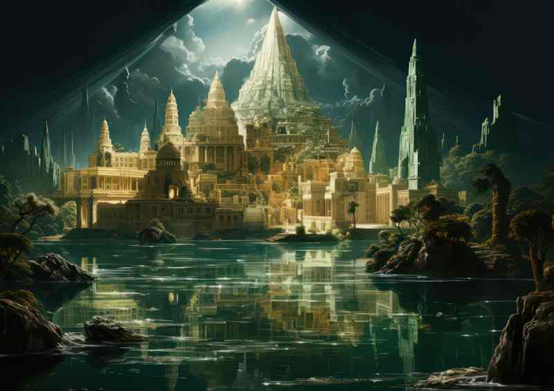 A Tall Building Sitting In The Envolope Of Water