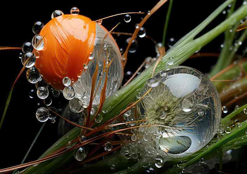 Amazing Raindrops Nested On The Feathers