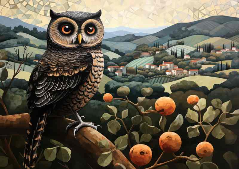 Wide Eyed Owl sat on a perch just watching