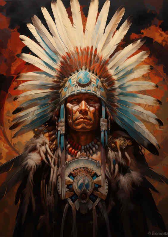 Native american warrior Cheif of the tribe