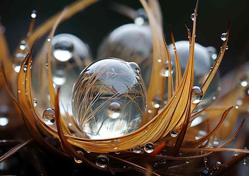 Beautiful Raindrops That Have Settled On The Feathers