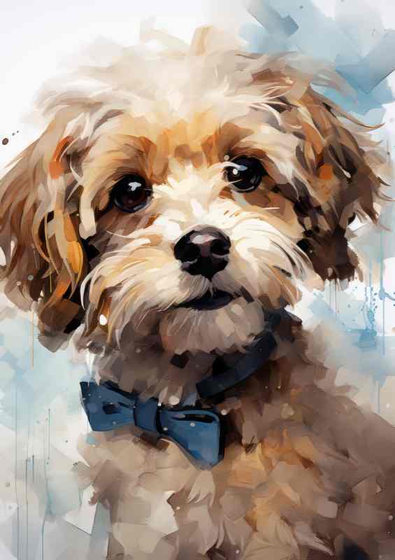 Cute Dog in a bow tie been curious