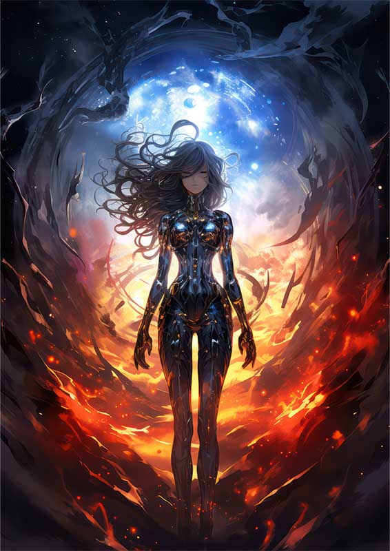 Japanese anime character standing in a space