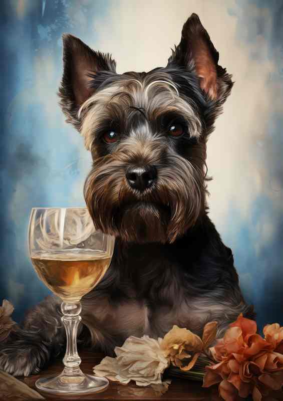 Dog having a gless of beer cheers