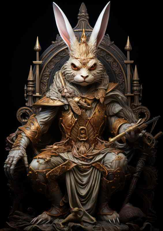Hollywood Rabbit sitting on his throne