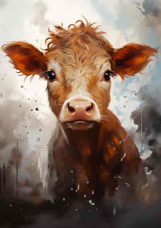 Little Cow Claf with big brown eyes
