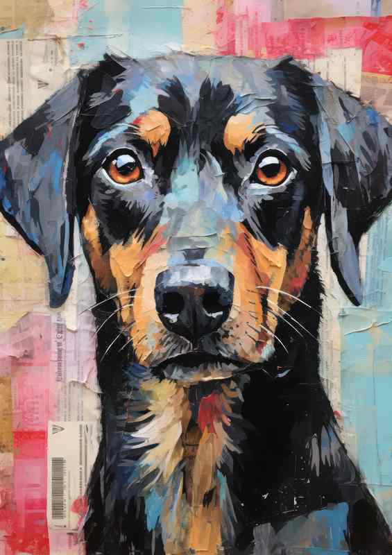 Newspaper Dog Collage head