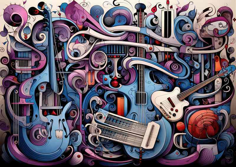 Musical Doodle Metal Poster