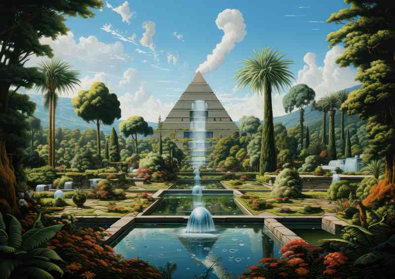 Pyramid Greece Metal Poster