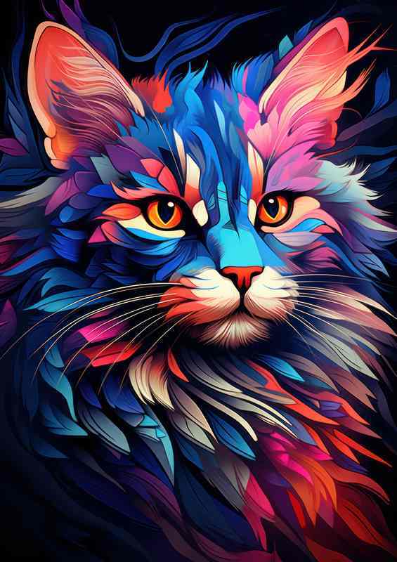 Vibrant Feline Creations Colorful Cat