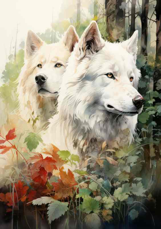 White dogs waiting for the master