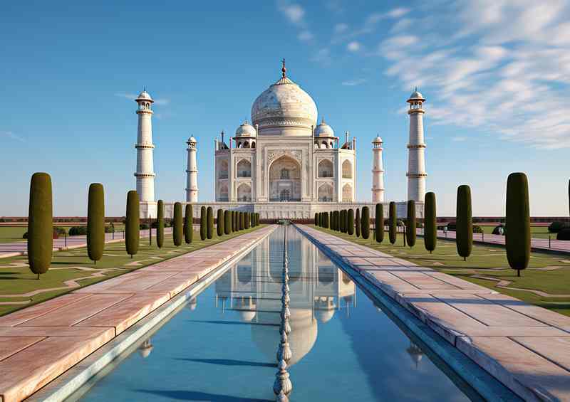 Taj Mahal Reflection Metal Poster