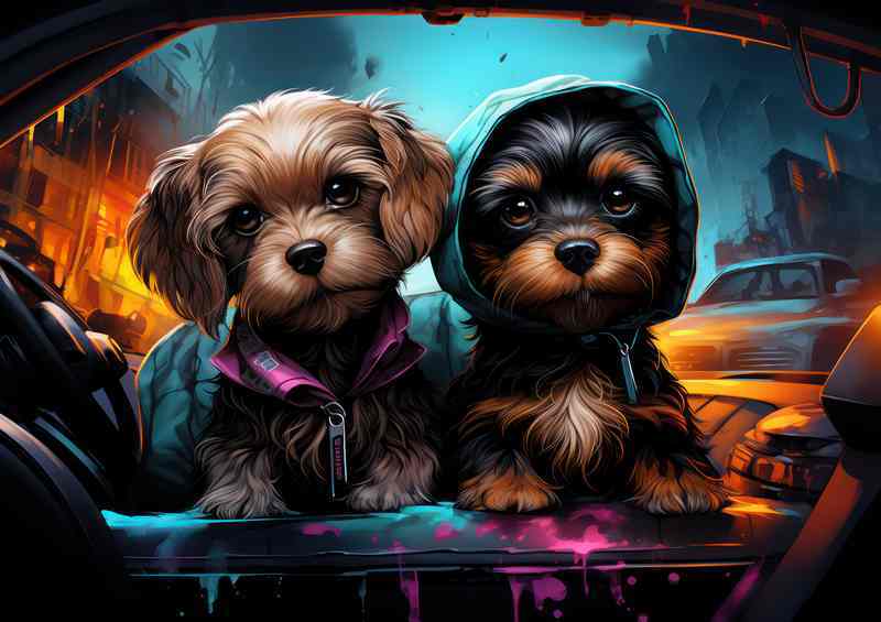 A Pair of Dogs Looking cool