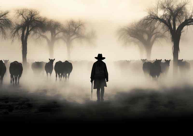 Cowboys day of hurding the cattle