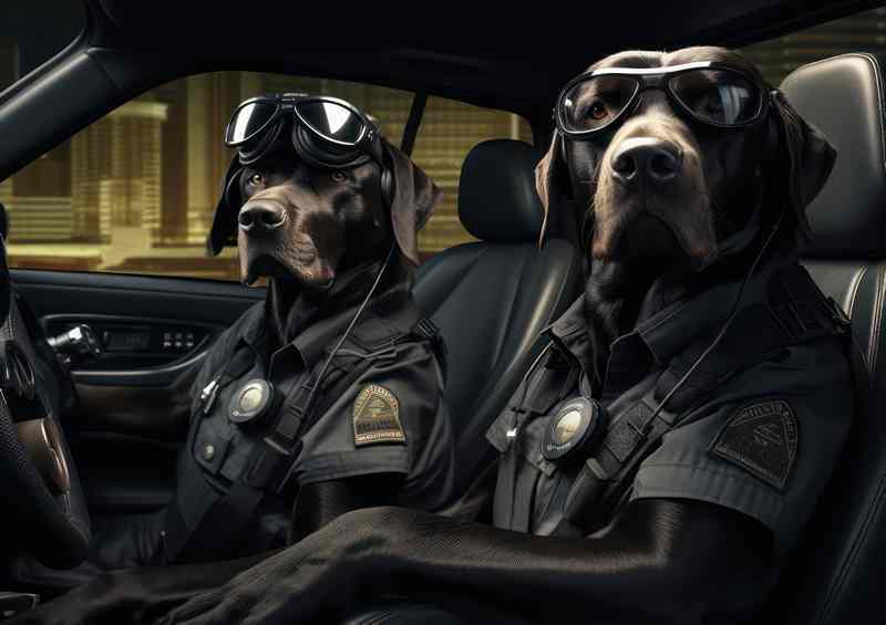Dogs In Security Outfits Doing the patrol