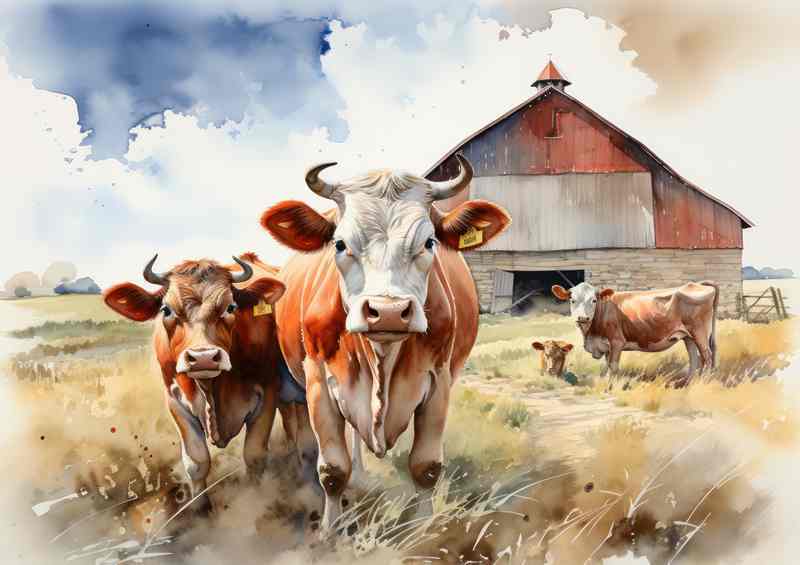 Life on the Farm A Close Look at Cows near the barn