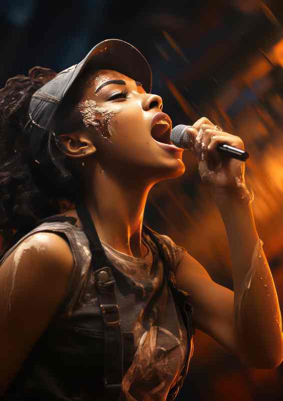 A Girl with her mic singing