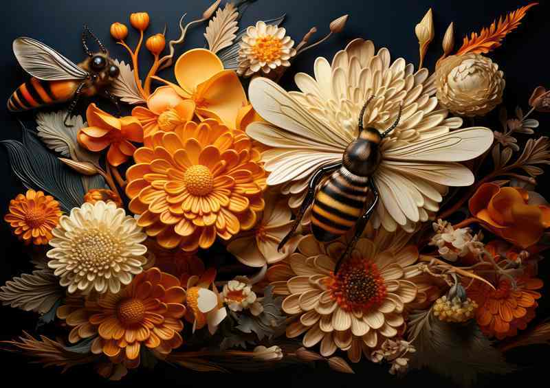 Floral Attraction Bees and Blossoms