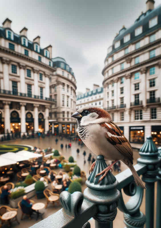 Brit Sparrows on Iron Fence