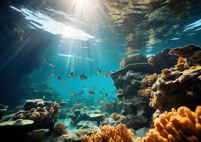 The Great Coral reefs surrounded by fish