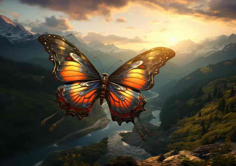 Outdoors Butterflies Metal Poster