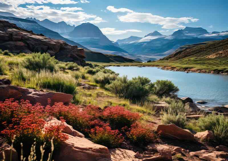 The Lakes and the mountains with bright blue skys