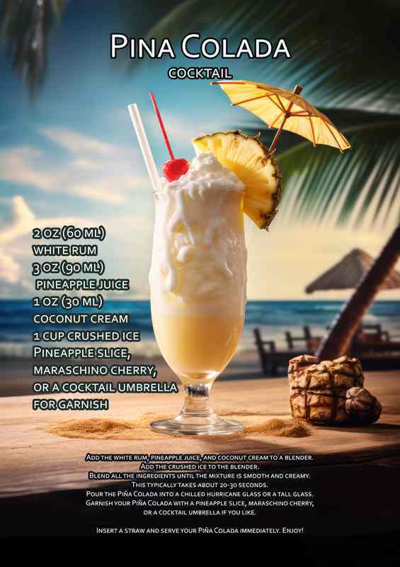 Pina Colada Classic Cocktail Drink
