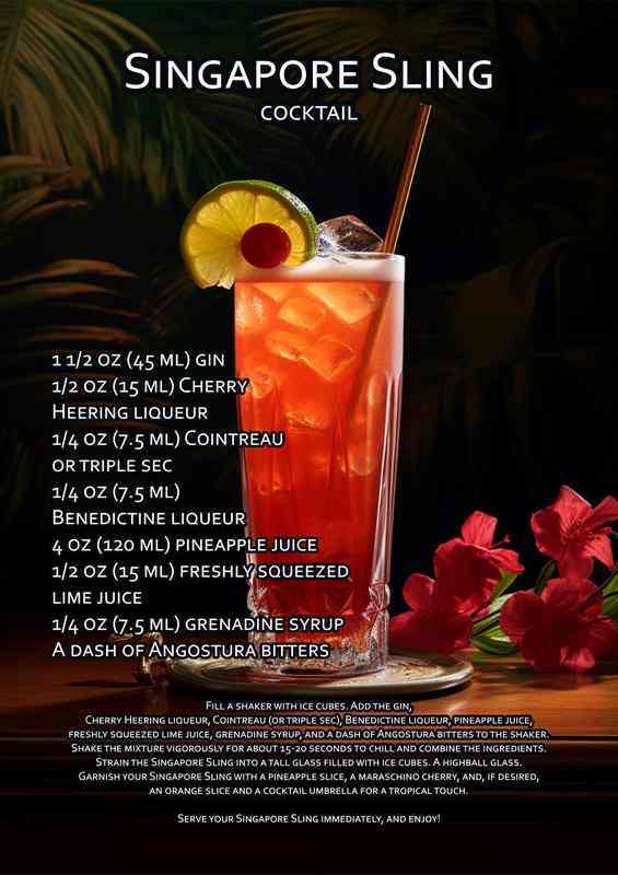 Singapore sling Cocktail Drink