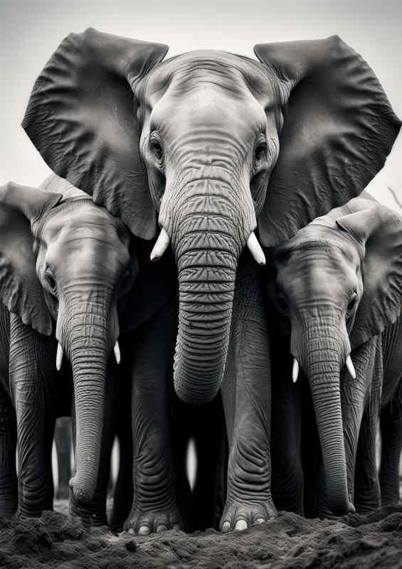 A Hurd Of Elephants on a stand off