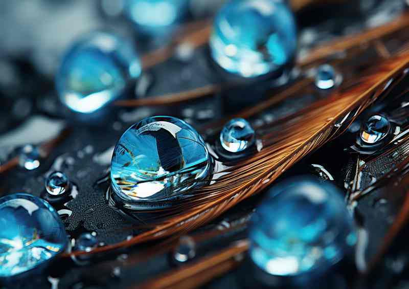 Droplet Feather Metal Poster