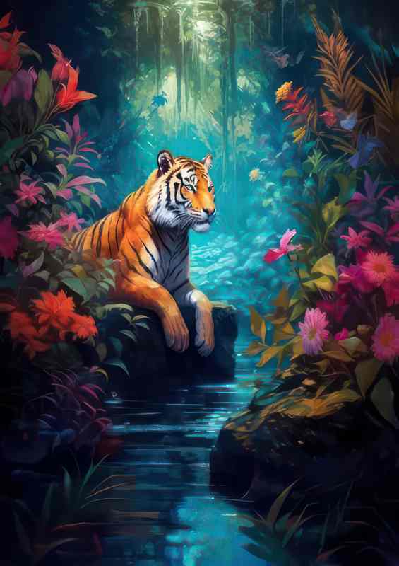 Colorful Tiger & Tranquil Waters
