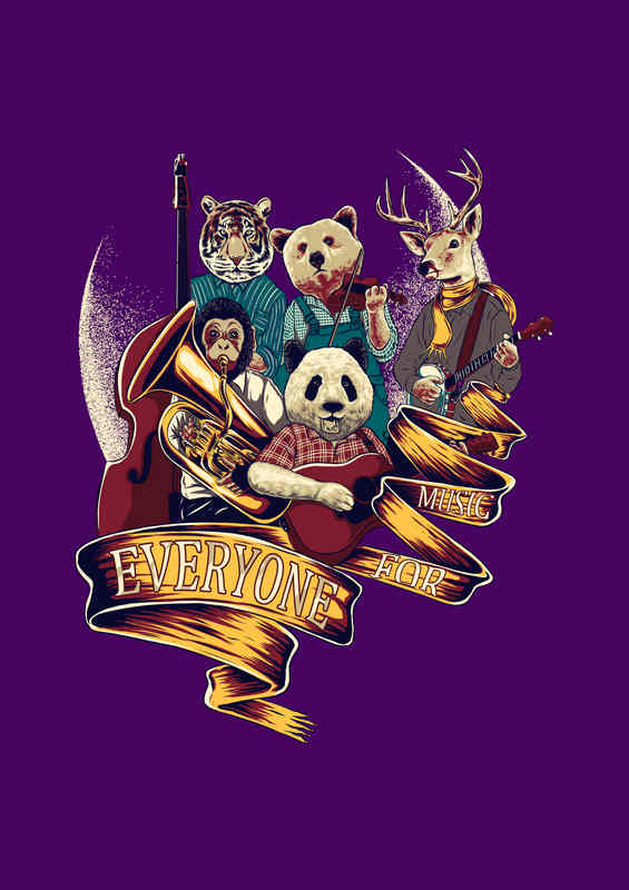 Animal Band Music | Metal Poster (Purple)