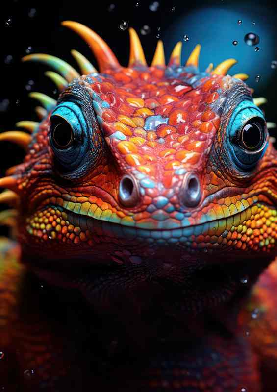 Colorful Lizard Face been photographed